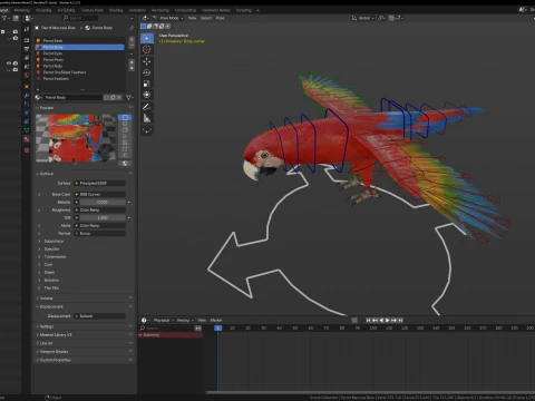 Parrot pack animated 3D Model