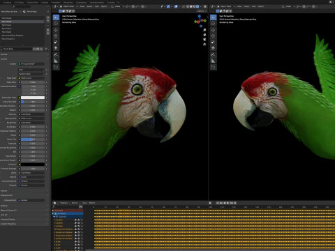 Parrot pack animated 3D Model