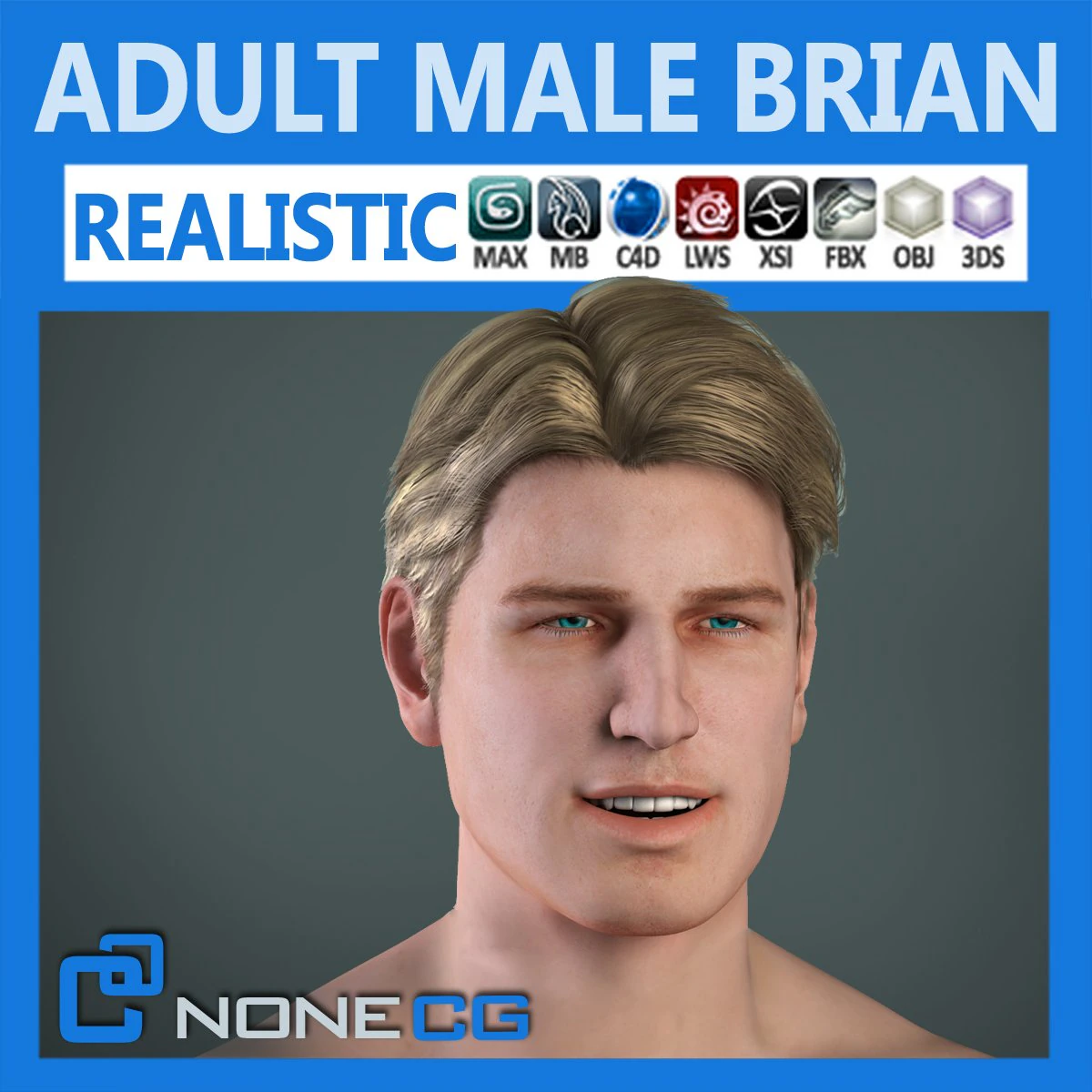 Adult Male Brian 3D Model .c4d .max .obj .3ds .fbx .stl .blend 