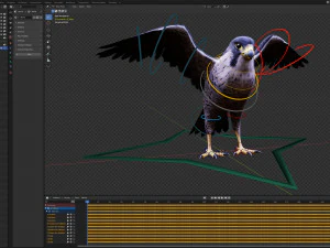3D-анимированный сокол 3D Модель