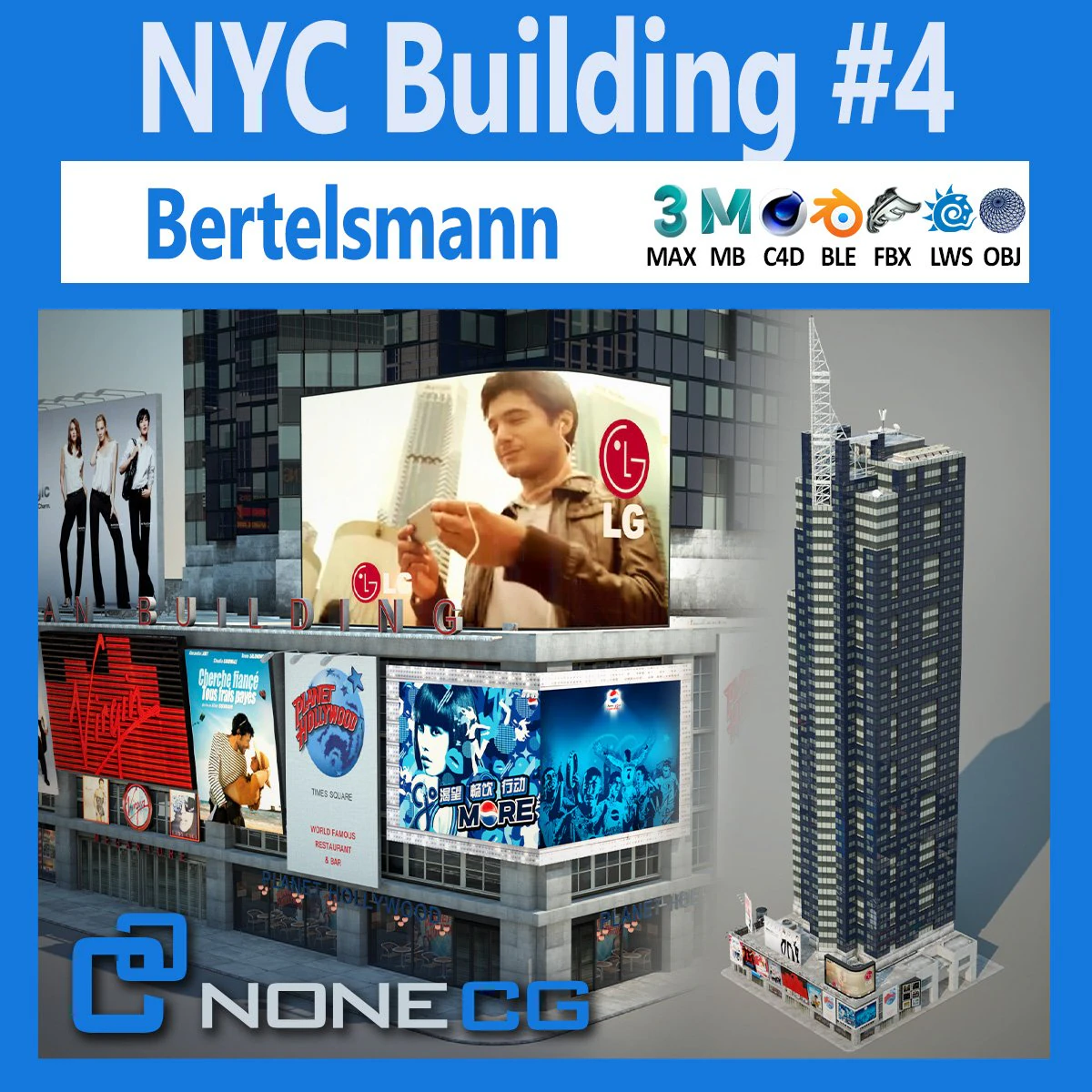 Bertelsmann Building 3D Model .c4d .max .obj .3ds .fbx .stl .blend 