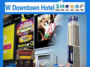 W Downtown Hotel Building 3Dモデル