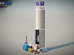 W Downtown Hotel Building 3D Model