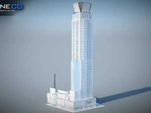 W Downtown Hotel Building 3D Model