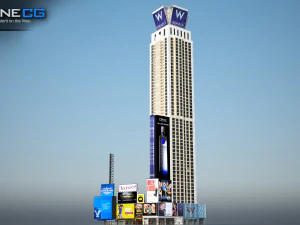 W Downtown Hotel Building 3D Model