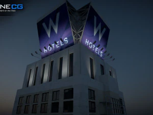 W Downtown Hotel Building 3D Model