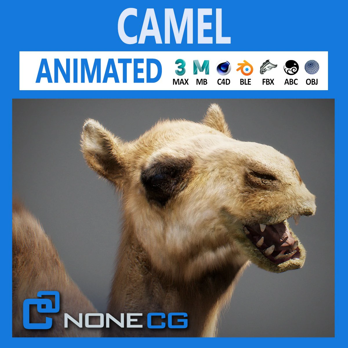 Animated Camel v2 3D Model .c4d .max .obj .3ds .fbx .stl .blend 