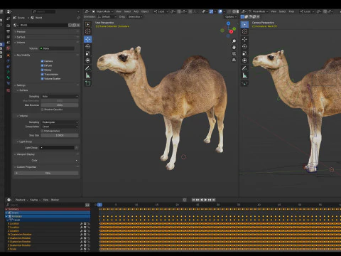 Animated Camel v2 3D Model