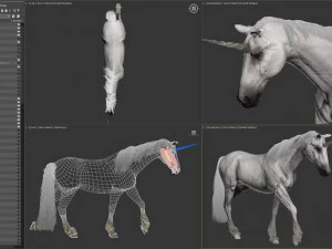 Animated Unicorn 3D Model