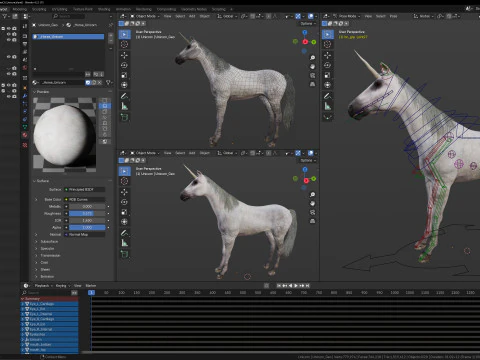 Animated Unicorn 3D Model