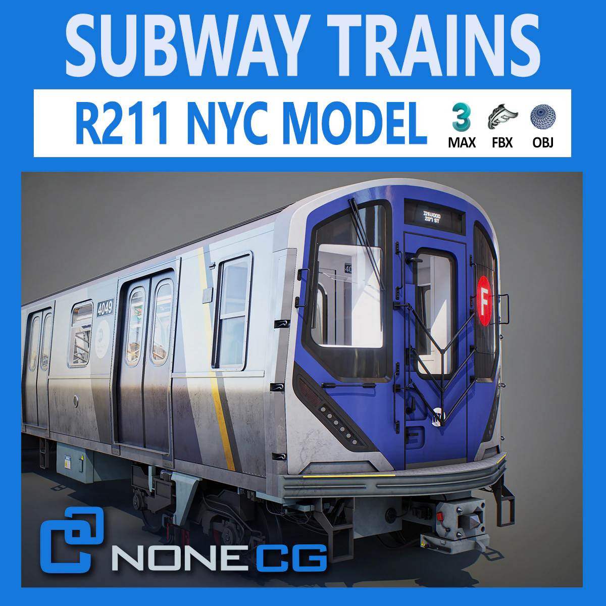 New York City R211 Subway Trains 3D Model .c4d .max .obj .3ds .fbx .stl .blend 