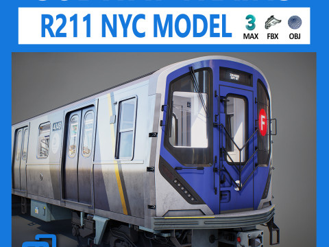 New York City R211 Subway Trains Model 3D