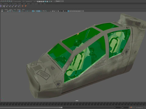 Cabina di pilotaggio per elicottero AH-64D Apache Longbow Modello 3D