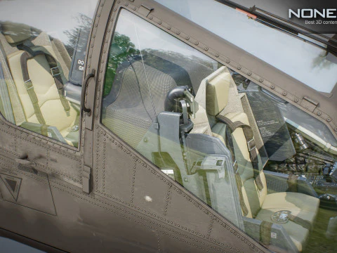 Cabina di pilotaggio per elicottero AH-64D Apache Longbow Modello 3D