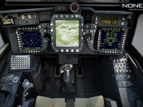 AH-64D Apache Longbow Helicopter Cockpit 3D-Modell