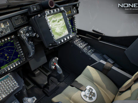 Cabina di pilotaggio per elicottero AH-64D Apache Longbow Modello 3D