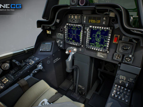 Cabina di pilotaggio per elicottero AH-64D Apache Longbow Modello 3D