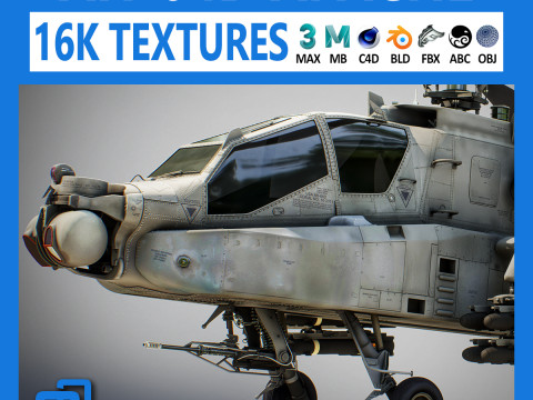 AH-64D Apache Longbow Helicopter 3D Model