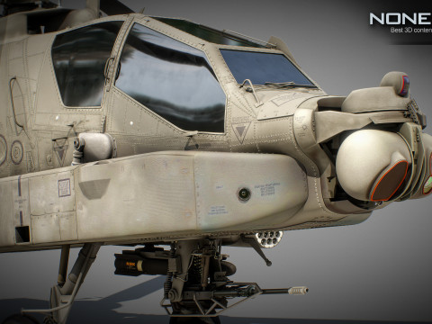 AH-64D Apache Longbow Helicopter 3D Model