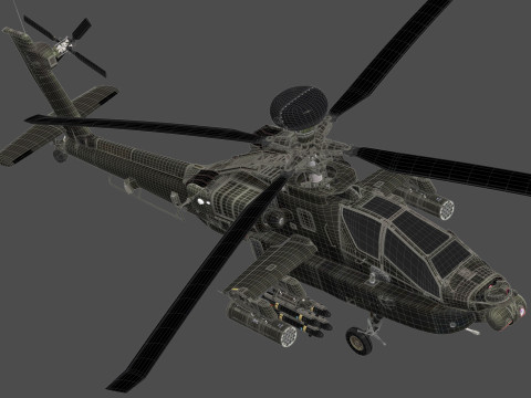 AH-64D Apache Longbow Helicopter 3D Model