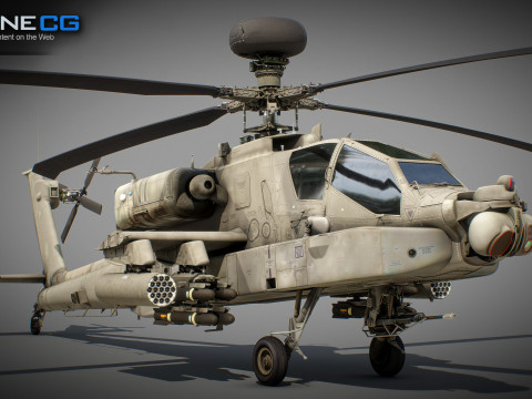 AH-64D Apache Longbow Helicopter 3D Model