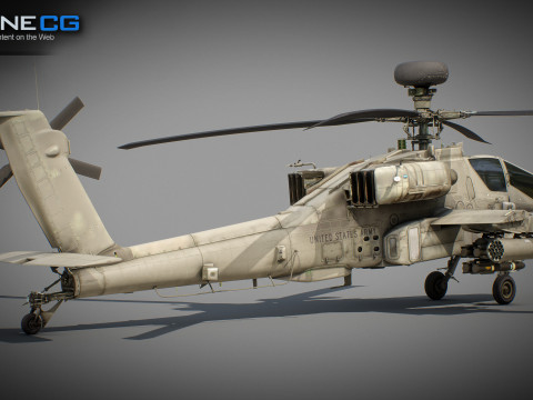 AH-64D Apache Longbow Helicopter 3D Model