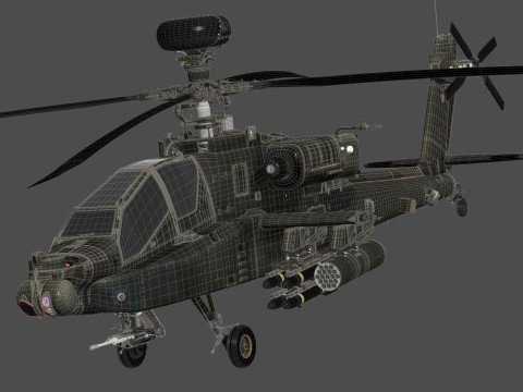 AH-64D Apache Longbow Helicopter 3D Model