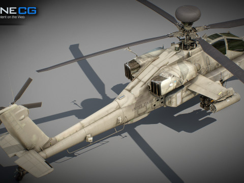 AH-64D Apache Longbow Helicopter 3D Model