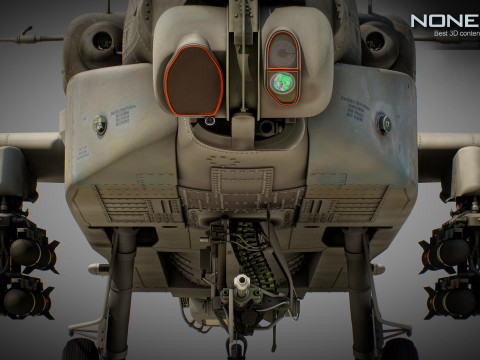 AH-64D Apache Longbow Helicopter 3D Model