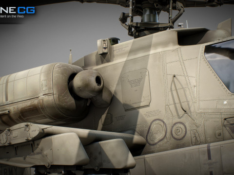 AH-64D Apache Longbow Helicopter 3D Model