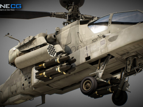 AH-64D Apache Longbow Helicopter 3D Model