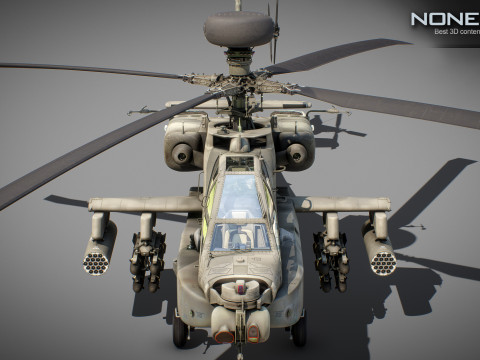 AH-64D Apache Longbow Helicopter with Cockpit 3D मॉडल