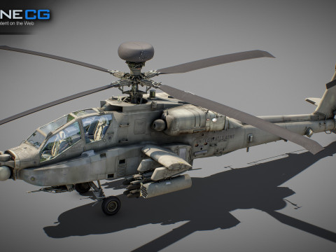 AH-64D Apache Longbow Helicopter with Cockpit 3D मॉडल