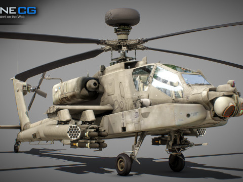 AH-64D Apache Longbow Helicopter with Cockpit 3D मॉडल
