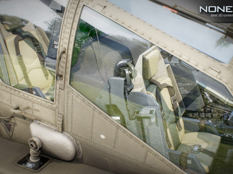 AH-64D Apache Longbow Helicopter with Cockpit 3D मॉडल