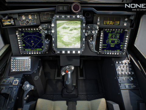 AH-64D Apache Longbow Helicopter with Cockpit 3D मॉडल
