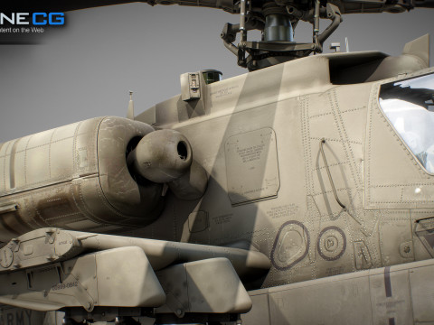 AH-64D Apache Longbow Helicopter with Cockpit 3D मॉडल