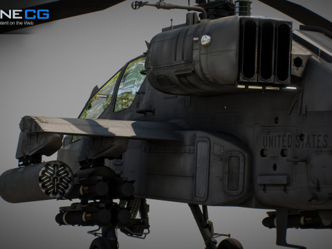 AH-64D Apache Longbow Helicopter with Cockpit 3D मॉडल