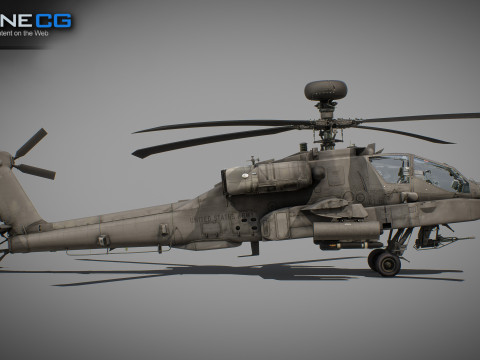 AH-64D Apache Longbow Helicopter with Cockpit 3D मॉडल