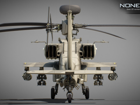 AH-64D Apache Longbow Helicopter with Cockpit 3D मॉडल