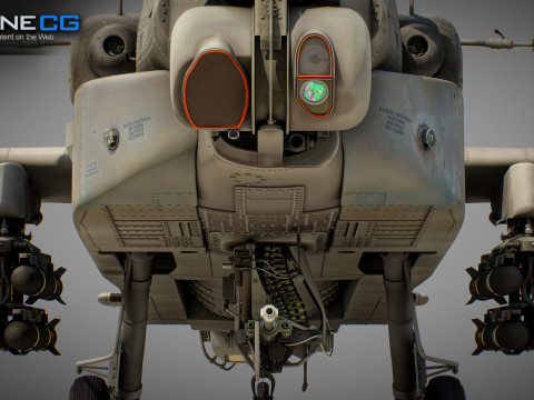 AH-64D Apache Longbow Helicopter with Cockpit 3D मॉडल