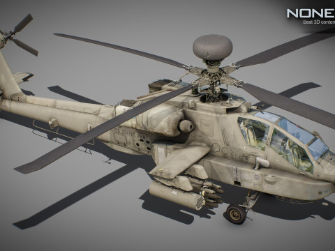 AH-64D Apache Longbow Helicopter with Cockpit 3D मॉडल