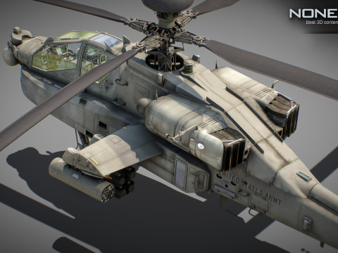 AH-64D Apache Longbow Helicopter with Cockpit 3D मॉडल