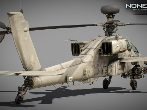 AH-64D Apache Longbow Helicopter with Cockpit 3D मॉडल