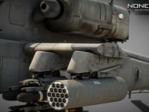 AH-64D Apache Longbow Helicopter with Cockpit 3D मॉडल