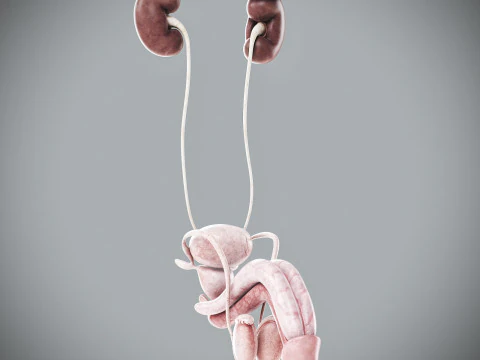 Human Male Urinary and Reproductive Anatomy 3D Model