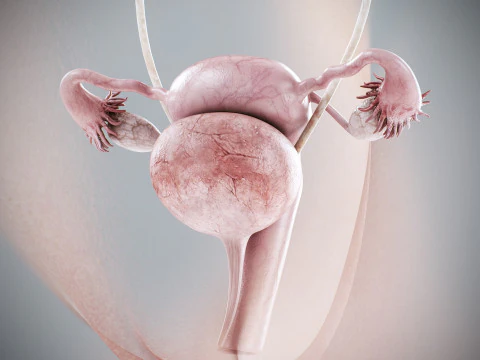 Anatomia Urin&aacute;ria e Reprodutiva Feminina Humana Modelo 3D
