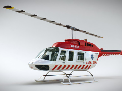 Helicopter Bell 206L Ambulance 3D 模型