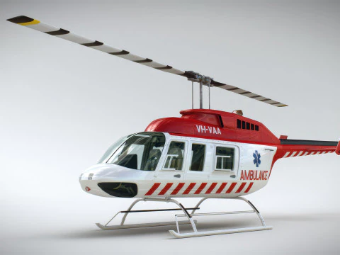 Helicopter Bell 206L Ambulance 3D Model