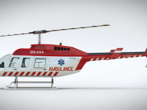 Helicopter Bell 206L Ambulance 3D 模型